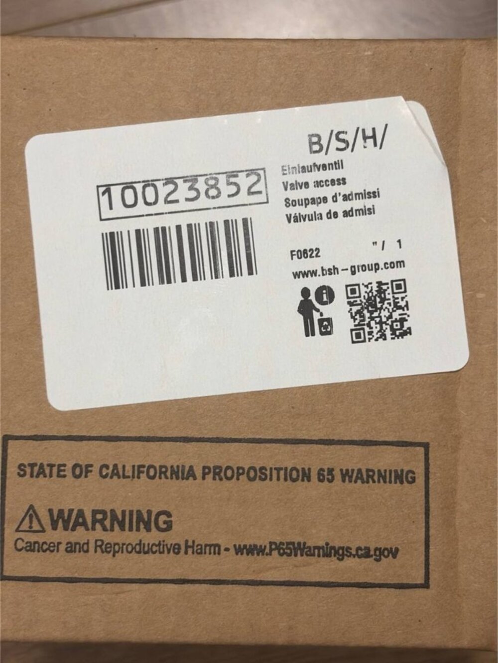 10023852 water valve Bosch thermador BRAND NEW OEM